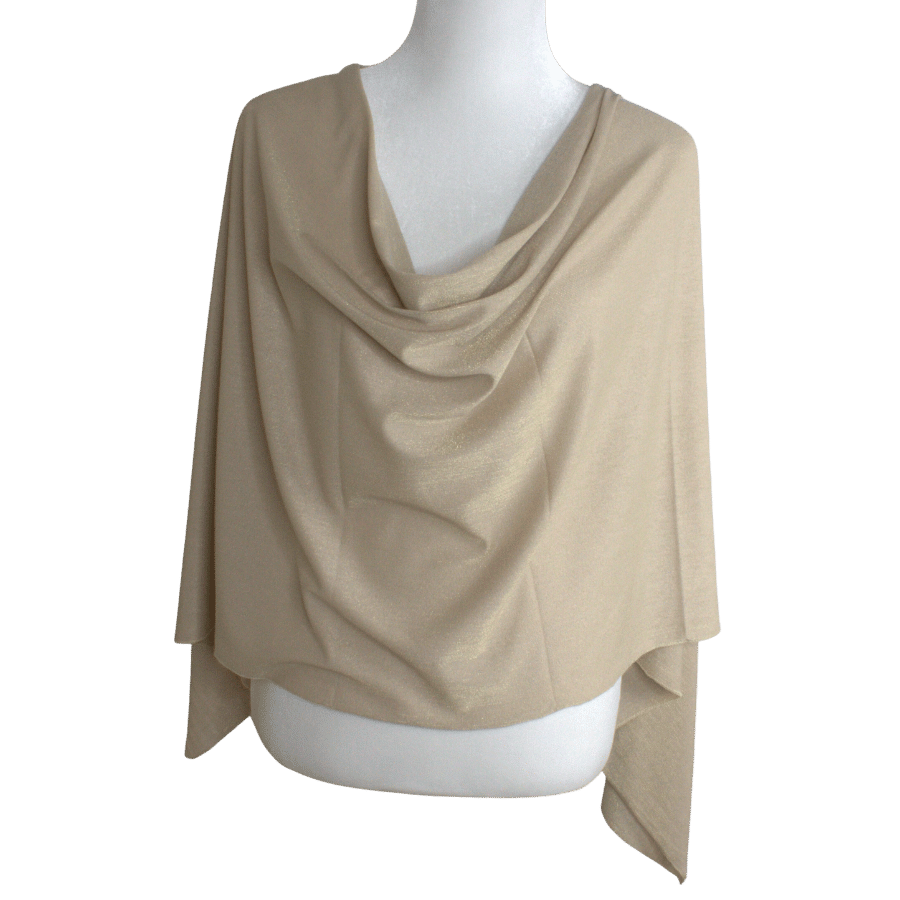 Golden Beige Shimmer Jersey Hijab