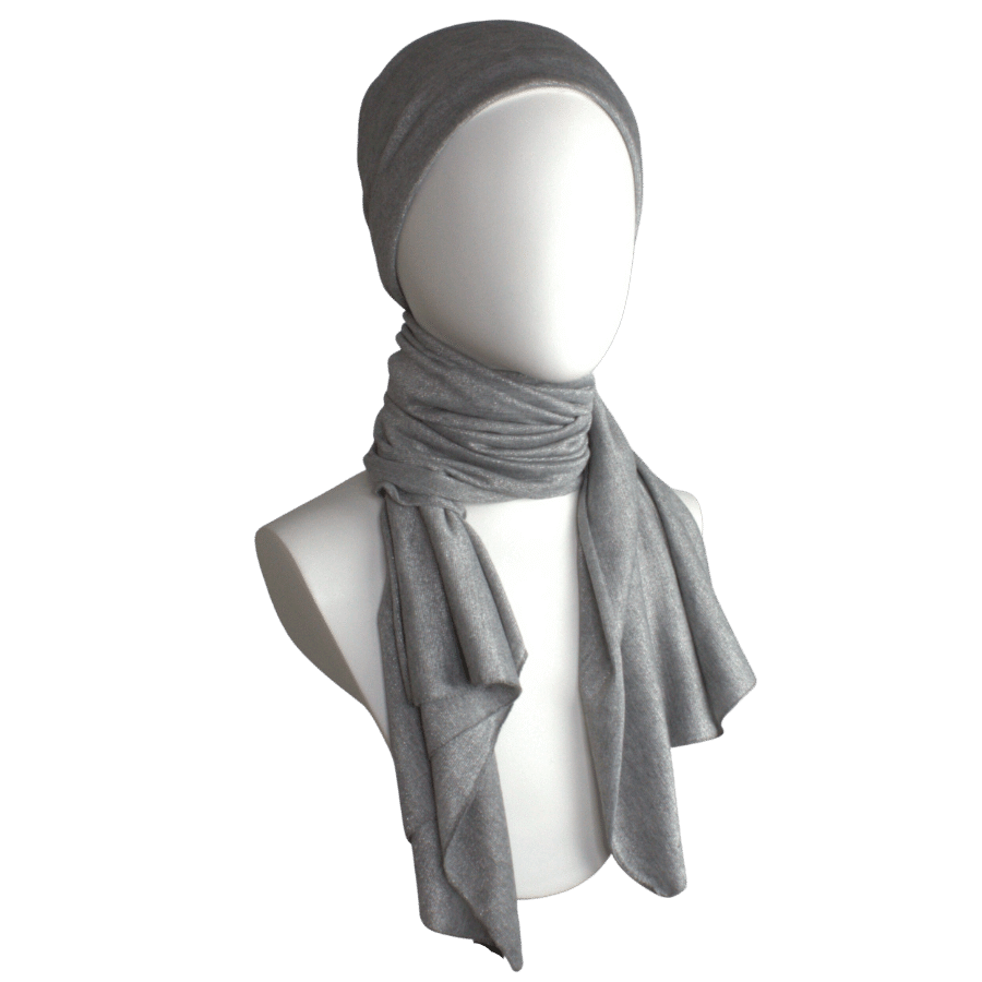 Grey Shimmer Jersey Wrap - regular size