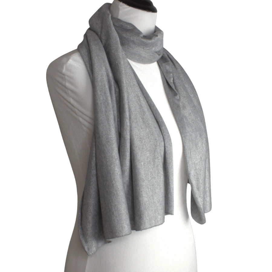 Grey Shimmer Jersey Wrap - regular size