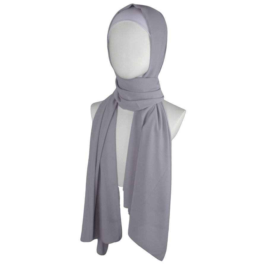 High-end chiffon Grey hijab scarf | Maxi basic gray chiffon hijab | Lina Zibdeh
