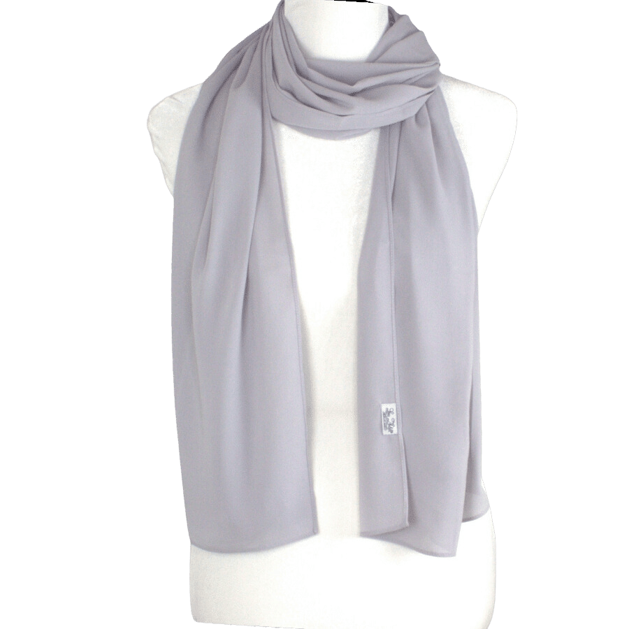 chiffon Grey hijab scarf | Maxi basic gray chiffon hijab | Lina Zibdeh