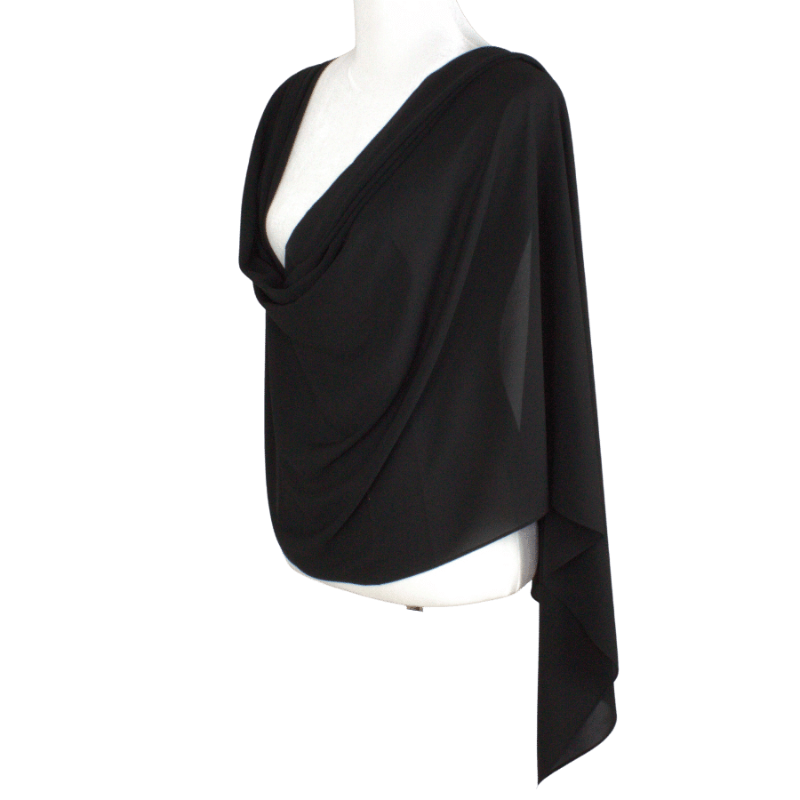 Premium quality black chiffon hijab scarf | Maxi black chiffon hijab | Lina Zibdeh