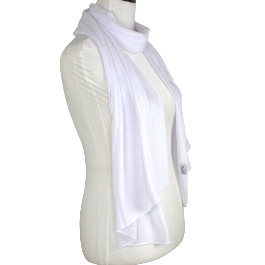 Premium quality white chiffon hijab scarf | Not transparent white chiffon hijab | Lina Zibdeh