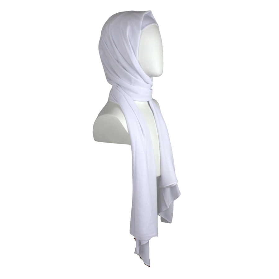 Premium quality white chiffon hijab scarf | Not transparent white chiffon hijab | Lina Zibdeh