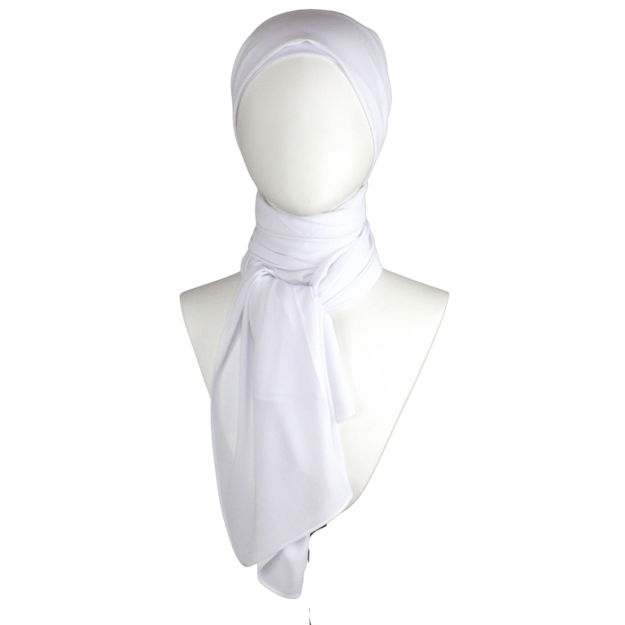 white chiffon hijab scarf | Not transparent white chiffon hijab | Lina Zibdeh