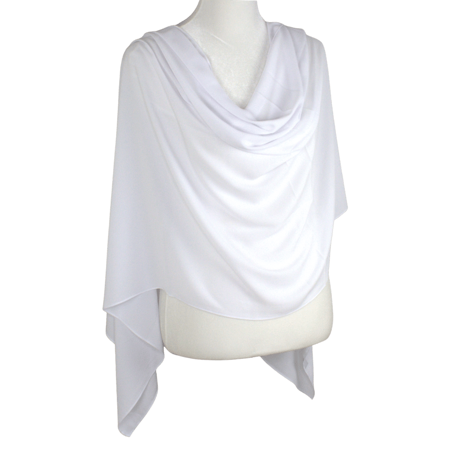 Premium quality white chiffon hijab scarf | Not transparent white chiffon hijab | Lina Zibdeh