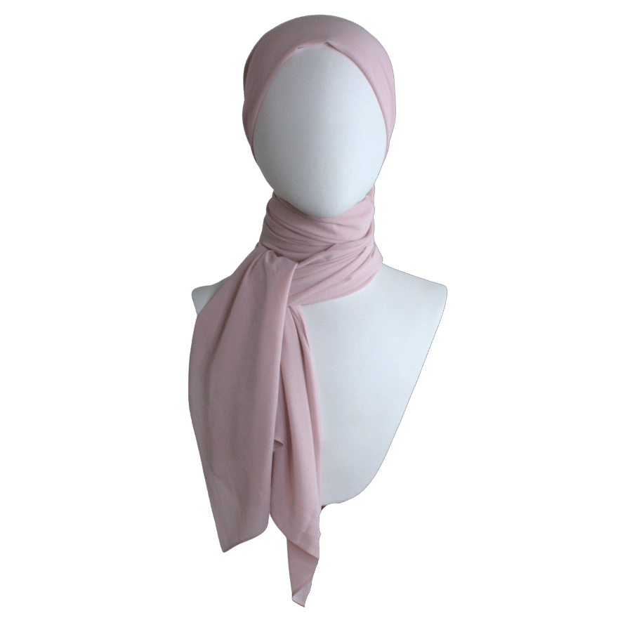 Premium quality Neutral Blush chiffon hijab scarf | Maxi Mauve Pink chiffon hijab | Lina Zibdeh