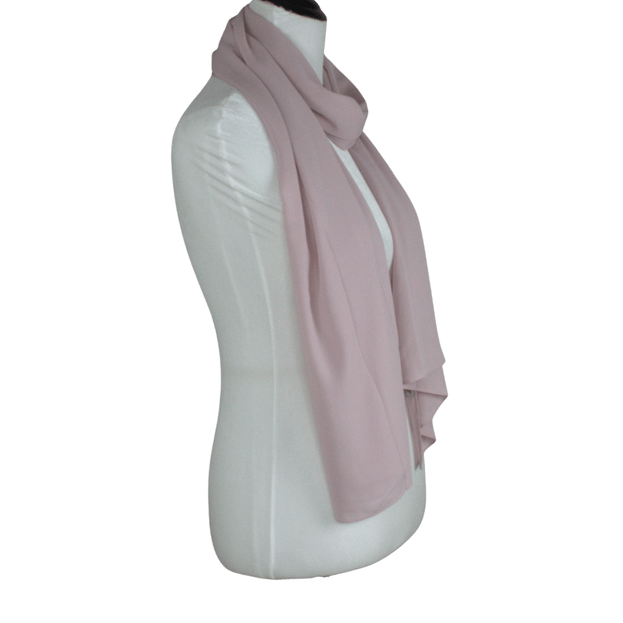 Premium quality Neutral Blush chiffon hijab scarf | Maxi Mauve Pink chiffon hijab | Lina Zibdeh