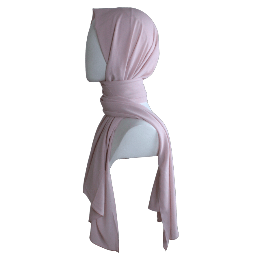 High-end Neutral Blush chiffon hijab scarf | Maxi Mauve Pink chiffon hijab | Lina Zibdeh