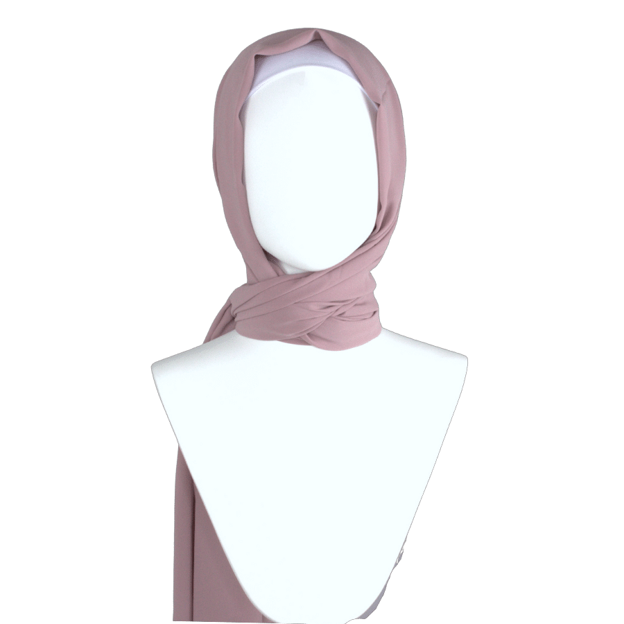 High-end Mauve chiffon hijab scarf | Maxi dusty mauve chiffon hijab | Lina Zibdeh