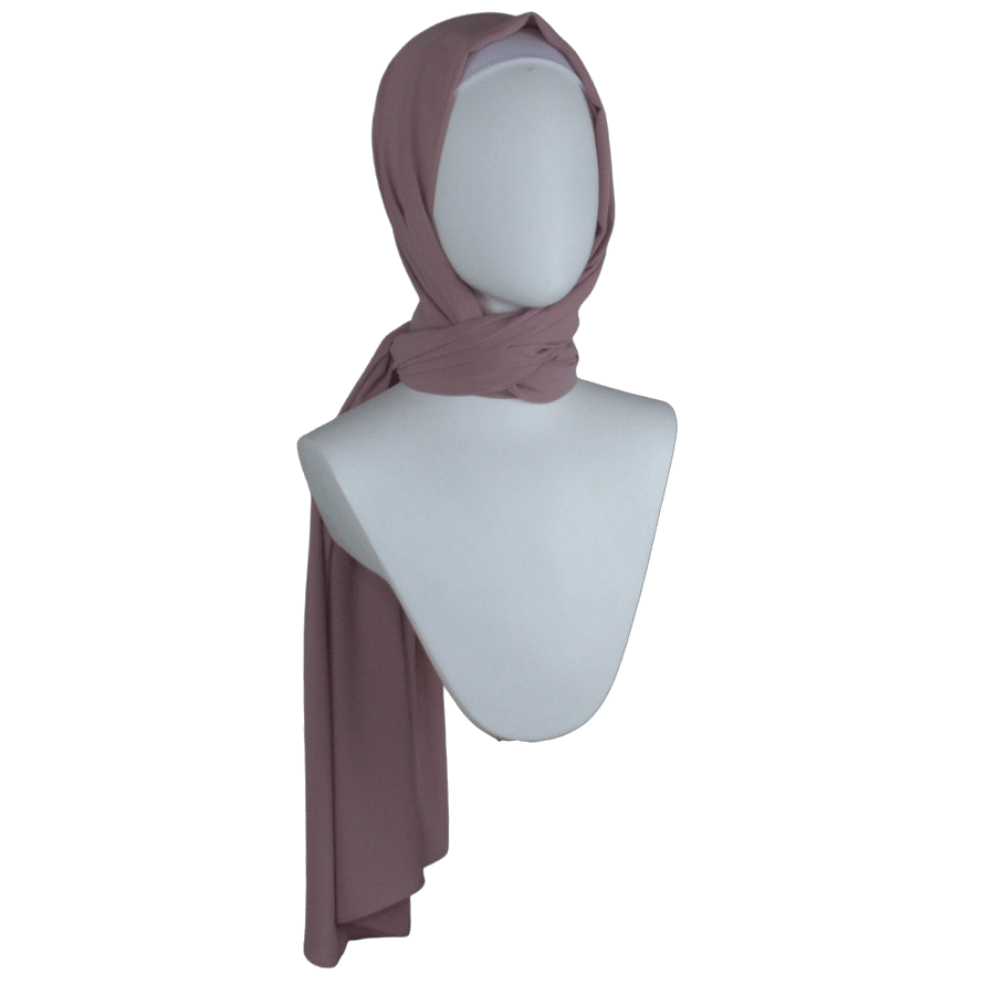 High-end Mauve chiffon hijab scarf | Maxi dusty mauve chiffon hijab | Lina Zibdeh