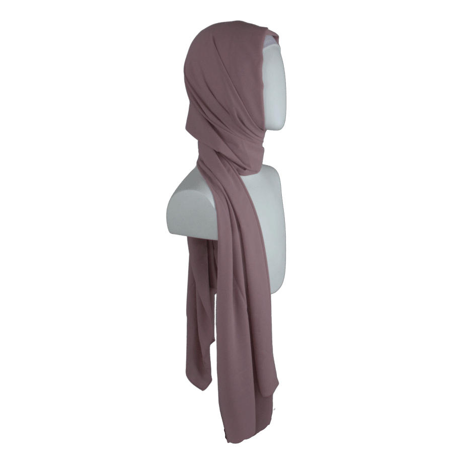 Mauve chiffon hijab scarf | Maxi dusty mauve chiffon hijab | Lina Zibdeh