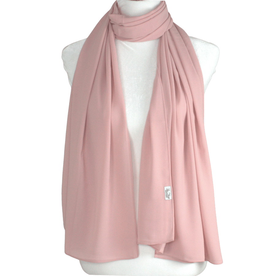 High-end Salmon chiffon hijab scarf | Maxi somo chiffon hijab | Lina Zibdeh