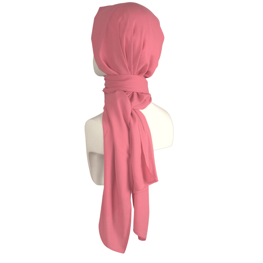 Premium quality Coral Pink chiffon hijab scarf | Maxi Coral Pink chiffon hijab | Lina Zibdeh