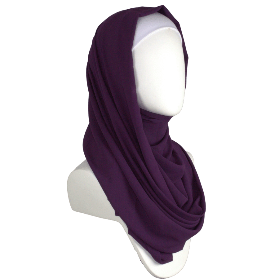 High Quality Purple Chiffon Hijab Maxi Size | Lina Zibdeh