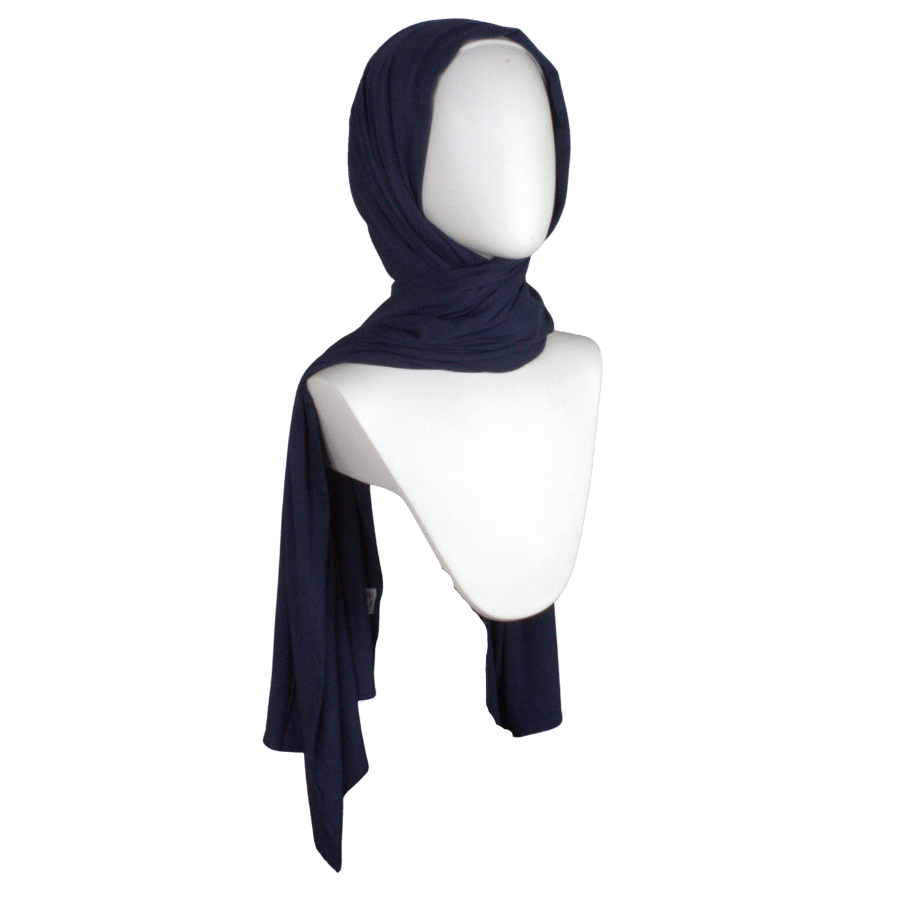 Bamboo Jersey Hijab Navy Blue - Maxi Size (But Not Bulky!!)