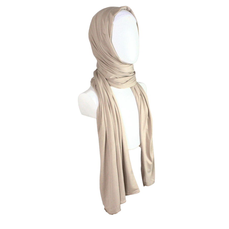 Bamboo Jersey Hijab Neutral - Maxi size premium quality