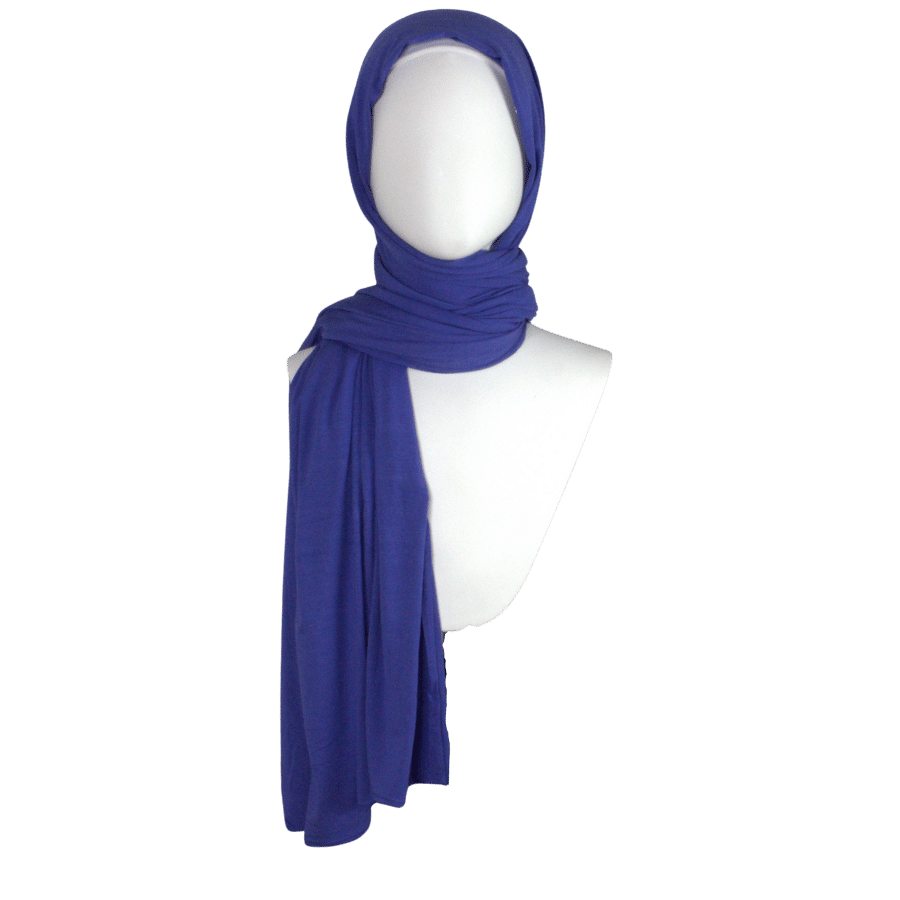 Bamboo Jersey Hijab Purple Blue  - Maxi Size Premium Quality