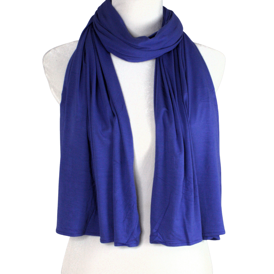 Periwinkle hijab scarf that you'll wear on repeat. Bamboo Jersey Hijab Violet Blue  - Maxi Size (But Not Bulky!)