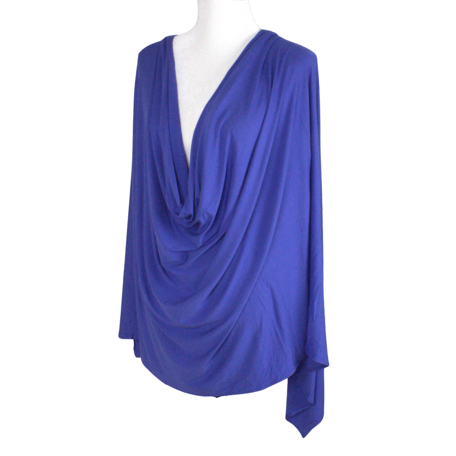 Bamboo Jersey Hijab Purple Blue  - Maxi Size (But Not Bulky!)