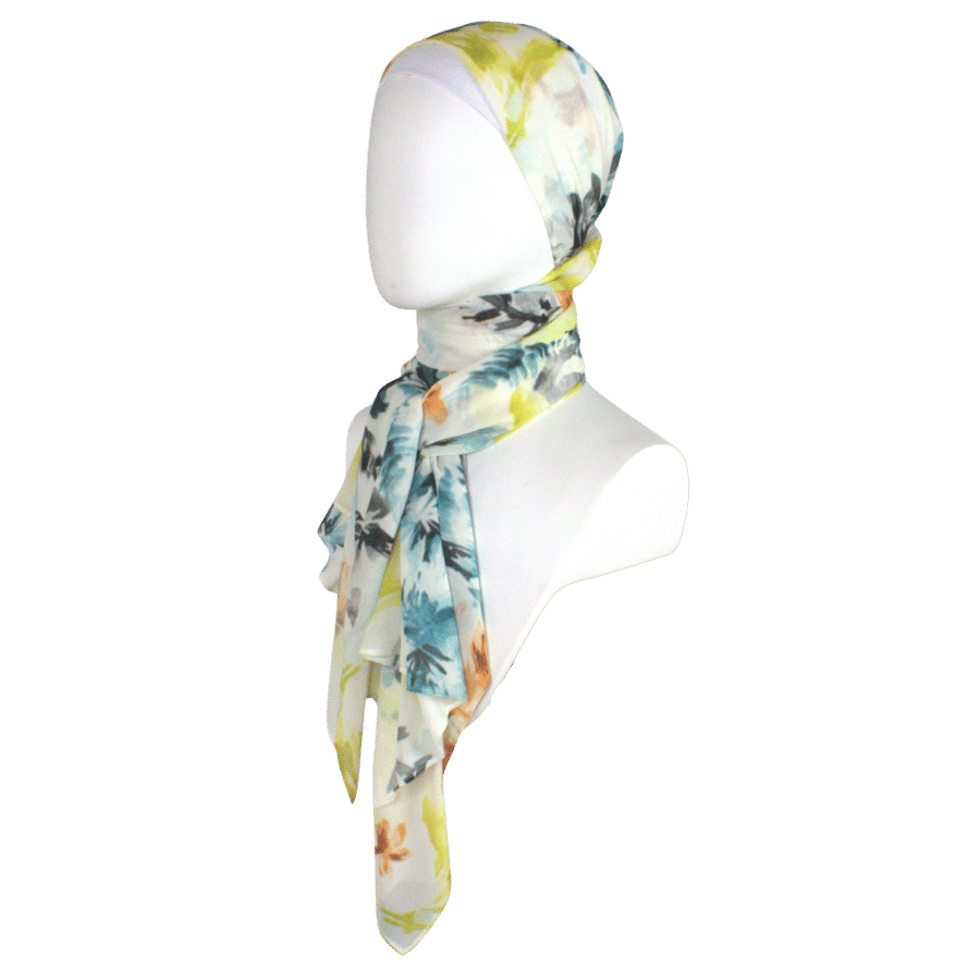 Premium Chiffon Floral hijab | Maxi Chiffon hijab  | Lina Zibdeh