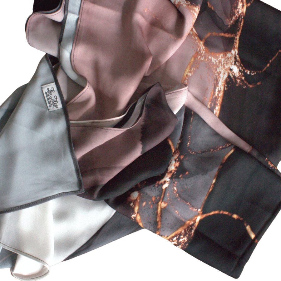 Marble Maxi Hijab Scarf for special events | Luxury Black Mauve Hijab | Lina Zibdeh