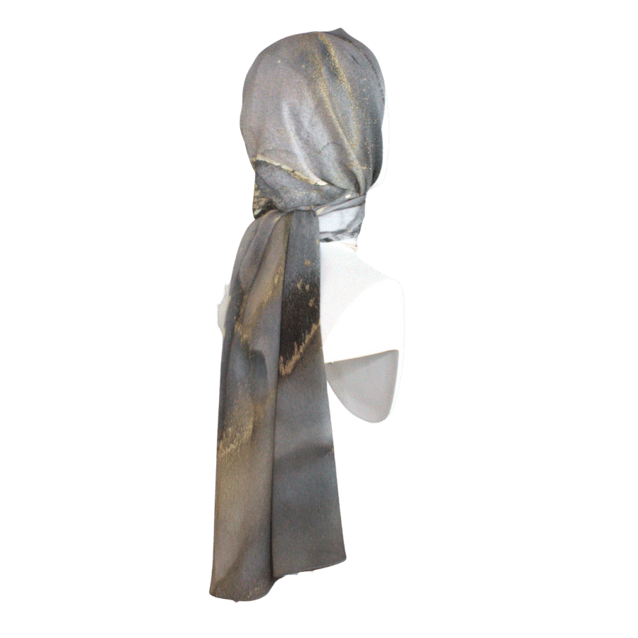 Unique Hijab scarf Premium Marble Crepe Chiffon Hijab Maxi | Lina Zibdeh