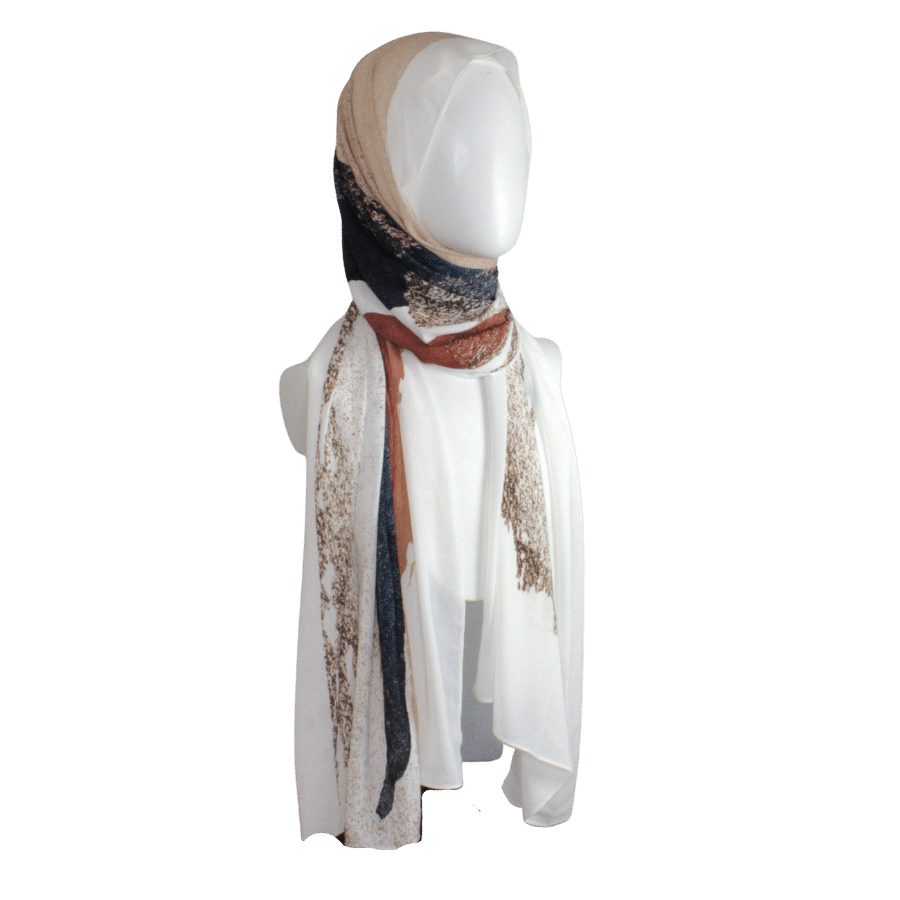 Hijab scarf that feels and looks luxurious. Designer scarf for modest fashion | Lina Zibdeh