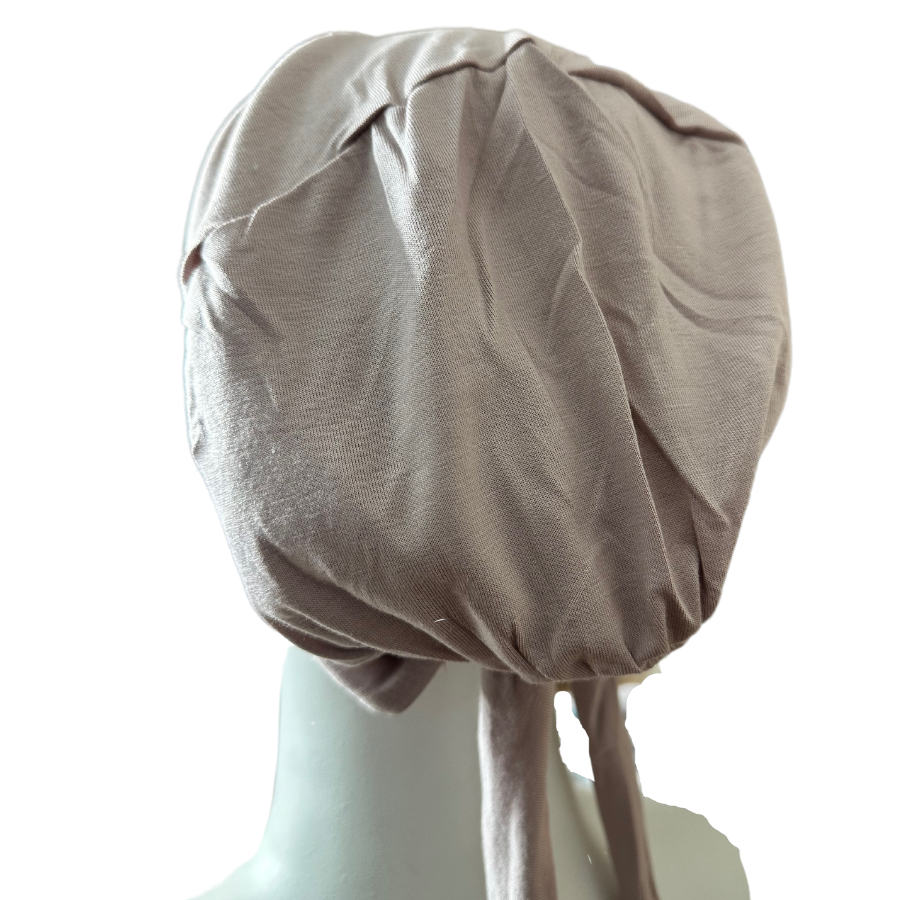 Satin Lined Neutral Tie-Back Hijab Cap - NEW