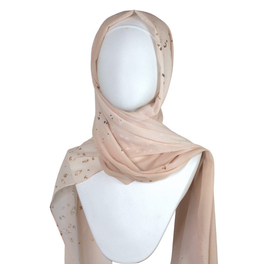 Luxury Chiffon Hijab Scarf for special events and work | Blush Neutral Hijab | Lina Zibdeh