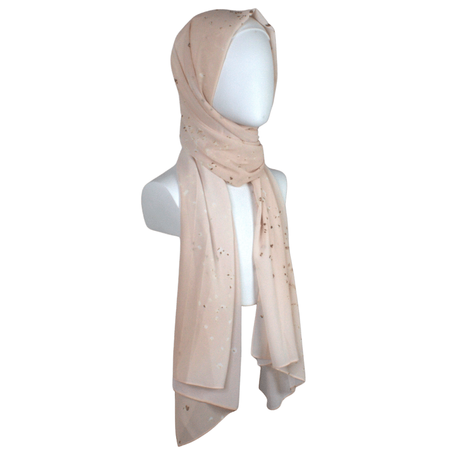 Premium Chiffon Hijab Scarf for special occasions | Blush Neutral Hijab | Lina Zibdeh