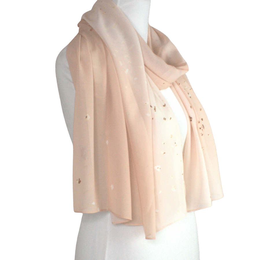 Premium Chiffon Hijab Scarf for special occasions | Blush Neutral Hijab | Lina Zibdeh