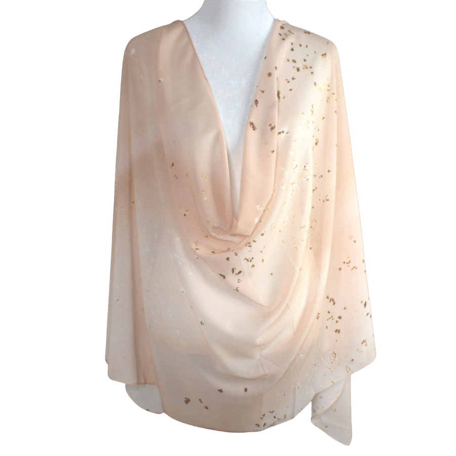 High End Chiffon Hijab Scarf for special occasions | Fancy Blush Neutral Hijab | Lina Zibdeh