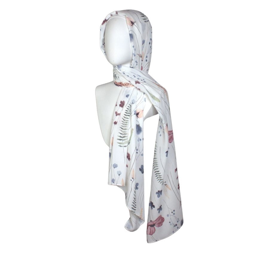 A Floral Meadow Premium Soft Crepe Chiffon Hijab -NEW
