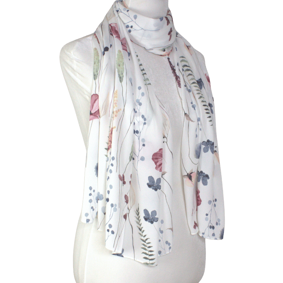 A Floral Meadow Premium Soft Crepe Chiffon Hijab -NEW