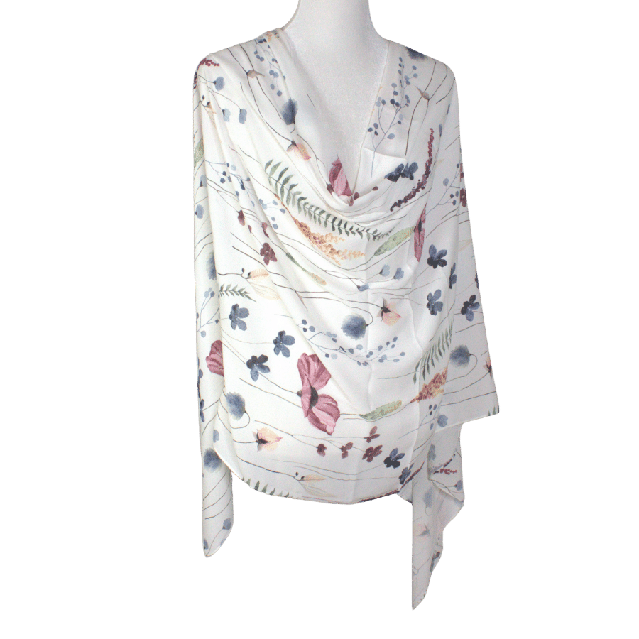 A Floral Meadow Premium Soft Crepe Chiffon Hijab -NEW