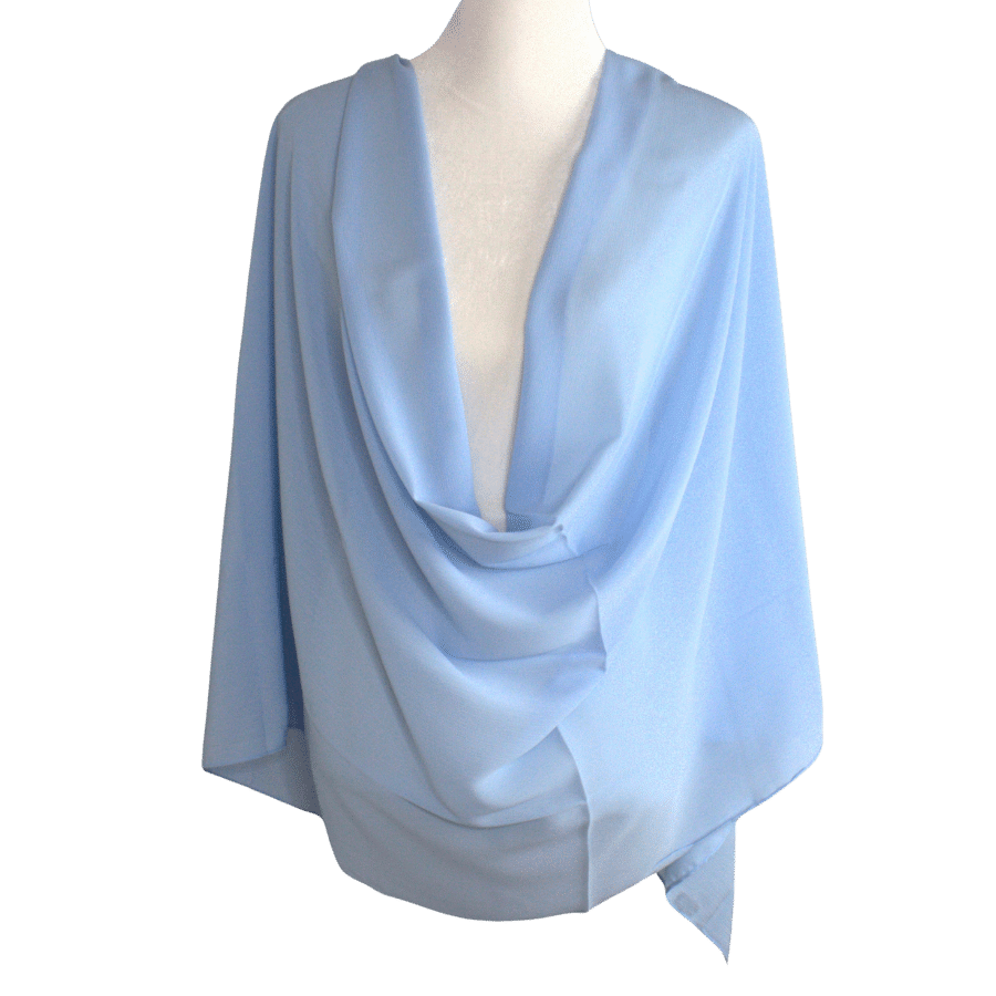 Whispering Breeze Crinkle Chiffon Hijab! Basic Blue