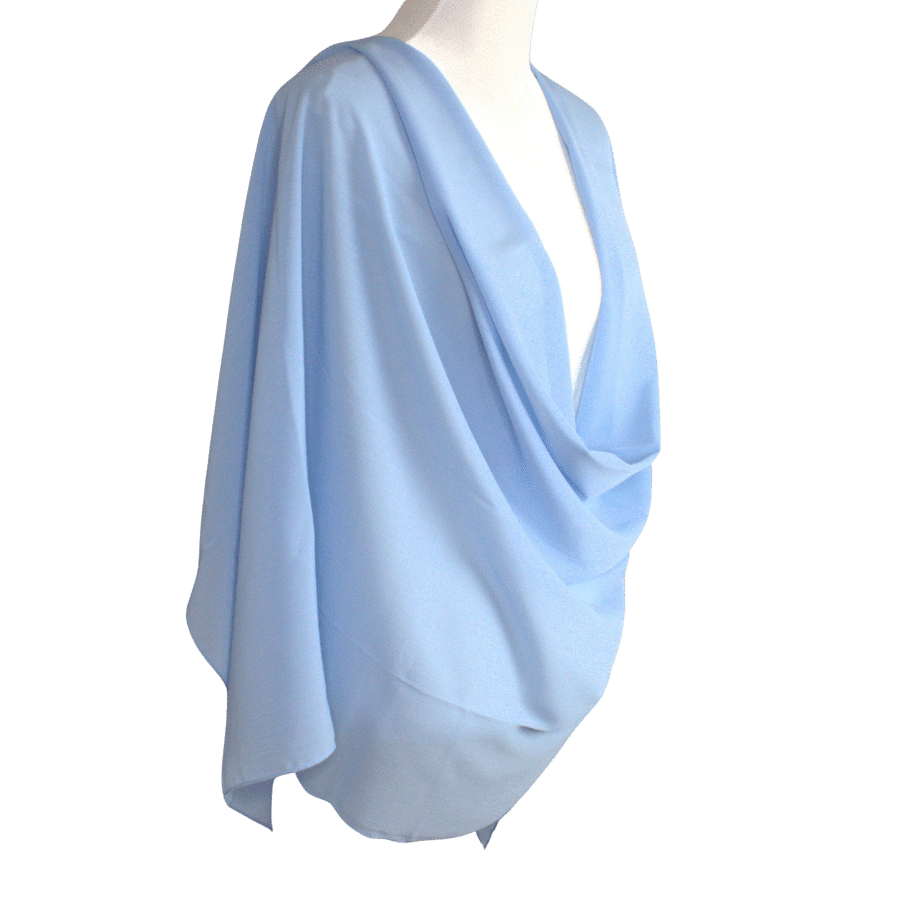 Whispering Breeze Crinkle Chiffon Hijab! Basic Blue