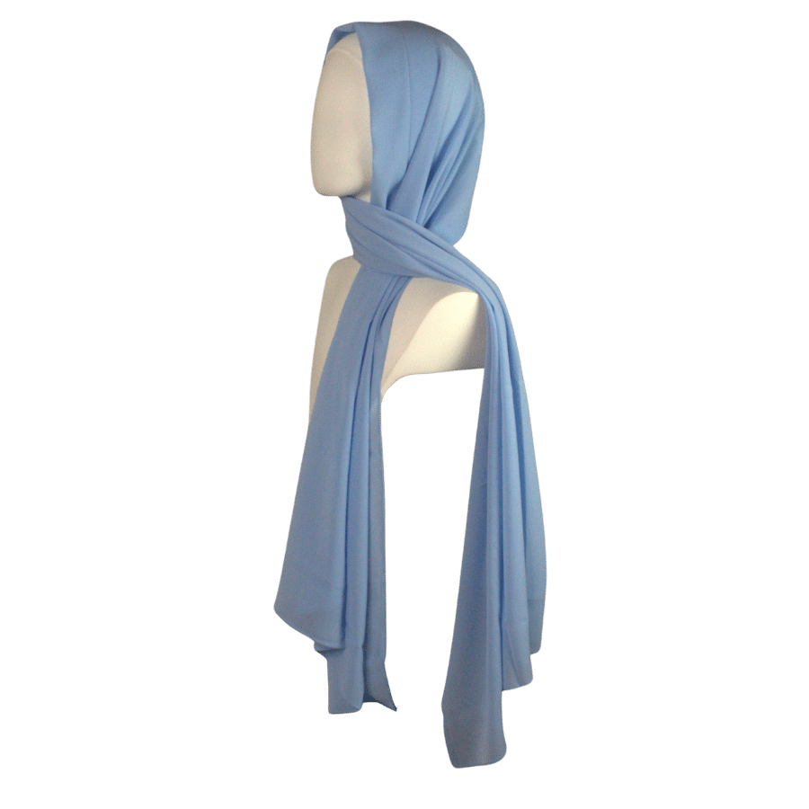 Whispering Breeze Crinkle Chiffon Hijab! Basic Blue