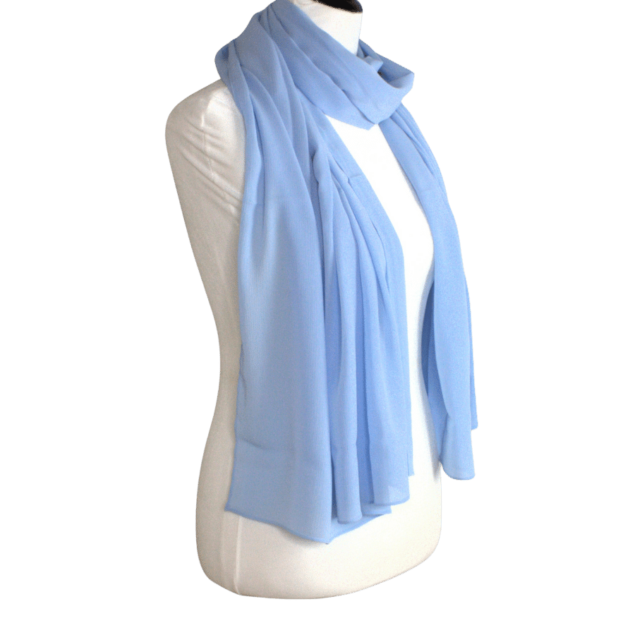 Whispering Breeze Crinkle Chiffon Hijab! Basic Blue