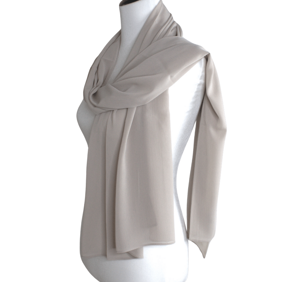 Whispering Breeze Crinkle Chiffon Hijab! Neutral Sand Beige