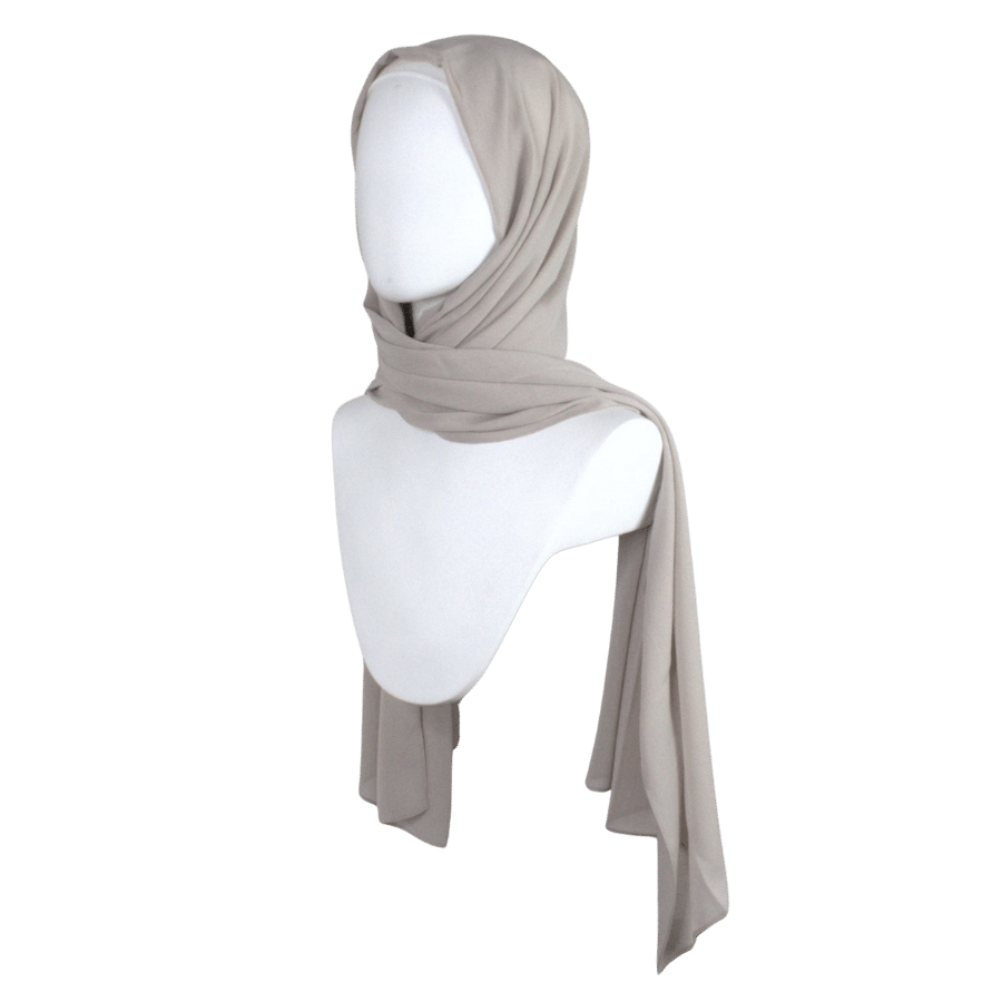 Whispering Breeze Crinkle Chiffon Hijab! Neutral Sand Beige