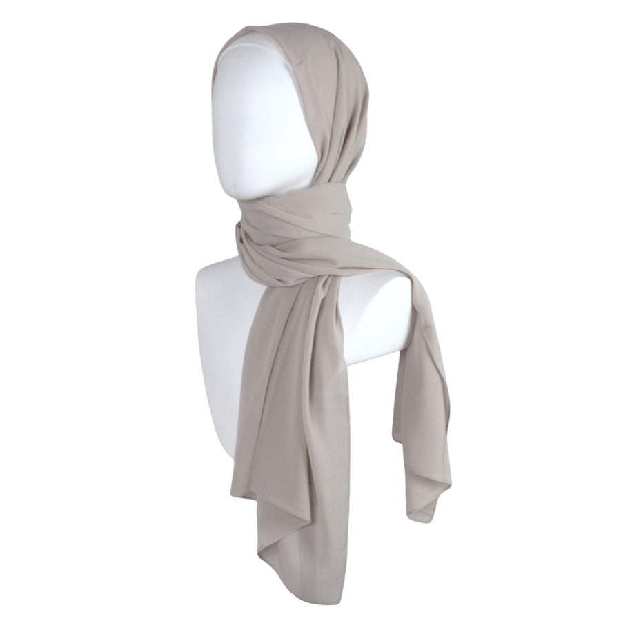 Whispering Breeze Crinkle Chiffon Hijab! Neutral Sand Beige