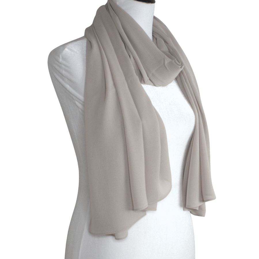 Whispering Breeze Crinkle Chiffon Hijab! Neutral Sand Beige