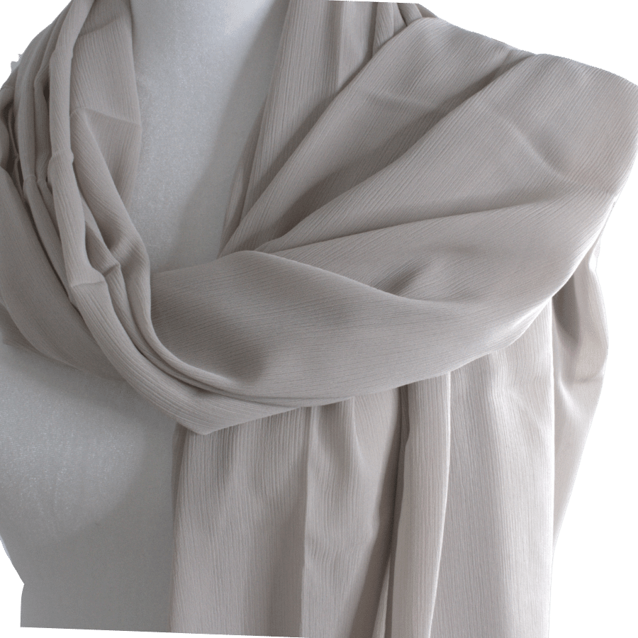 Whispering Breeze Crinkle Chiffon Hijab! Neutral Sand Beige