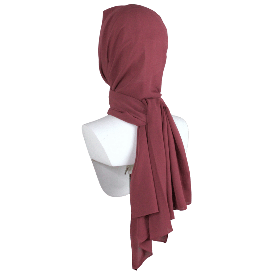 Whispering Breeze Crinkle Chiffon Hijab! Mauve Red