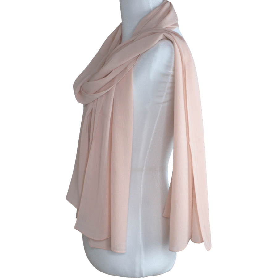 Whispering Breeze Crinkle Chiffon Hijab! Everyday Peach Blush