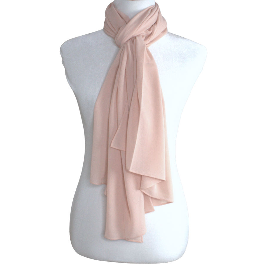 Whispering Breeze Crinkle Chiffon Hijab! Everyday Peach Blush