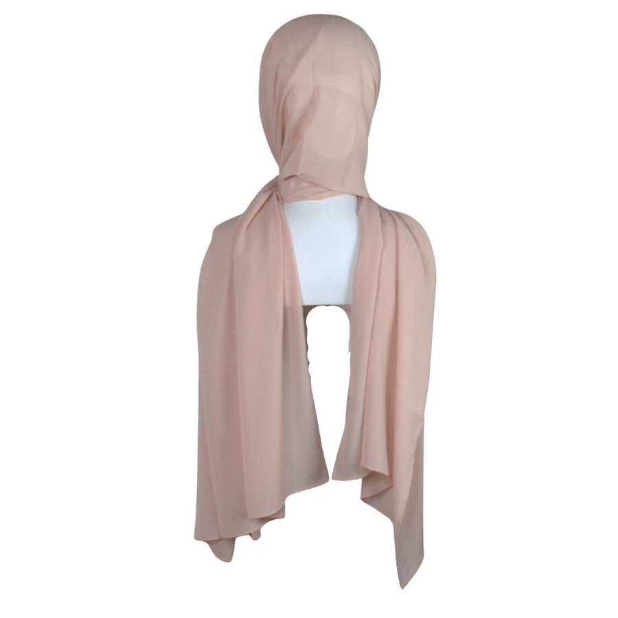 Whispering Breeze Crinkle Chiffon Hijab! Everyday Peach Blush