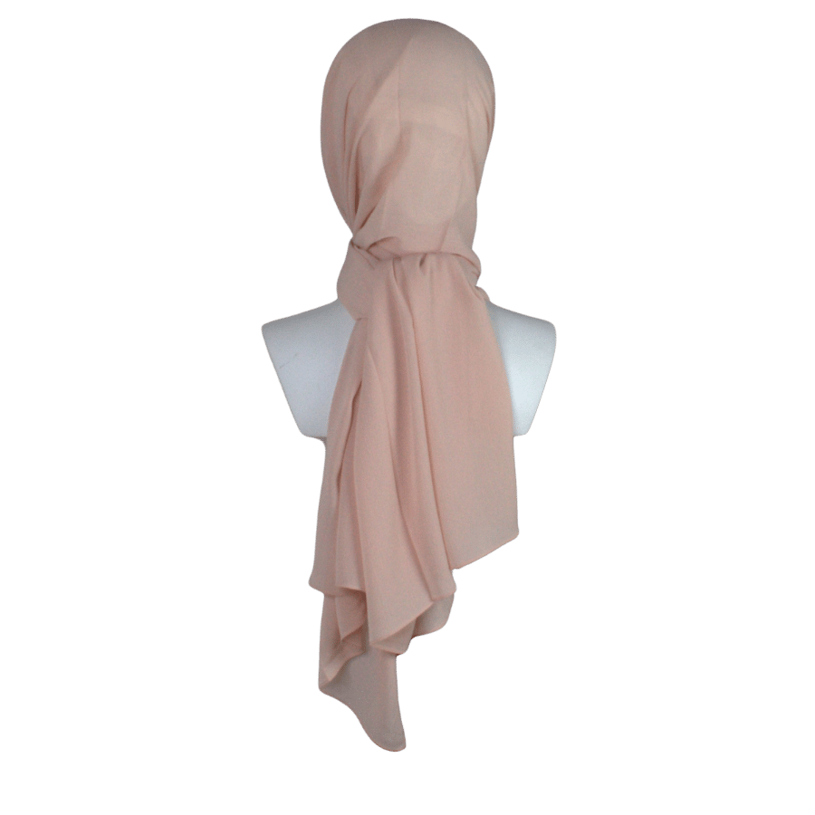 Whispering Breeze Crinkle Chiffon Hijab! Everyday Peach Blush